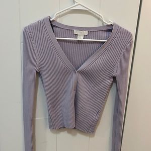 Lilac H&M ribbed cardigans
